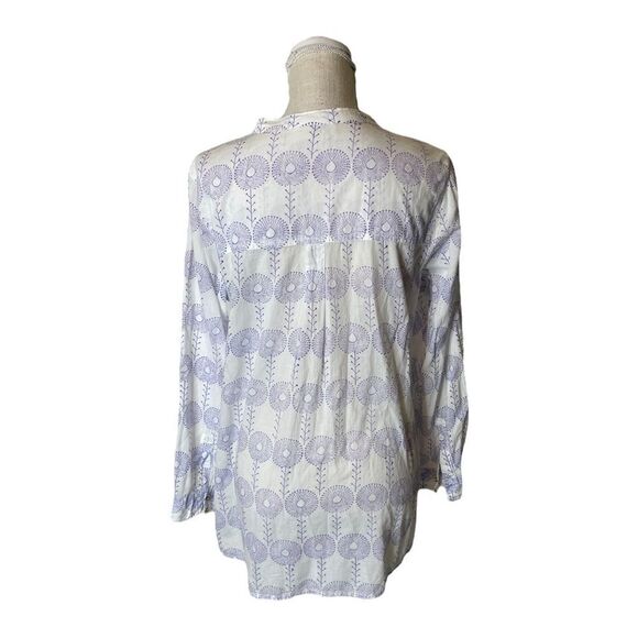 Roberta Roller Rabbit Lightweight 100% Cotton Button Down Patterned Top - Picture 4 of 14